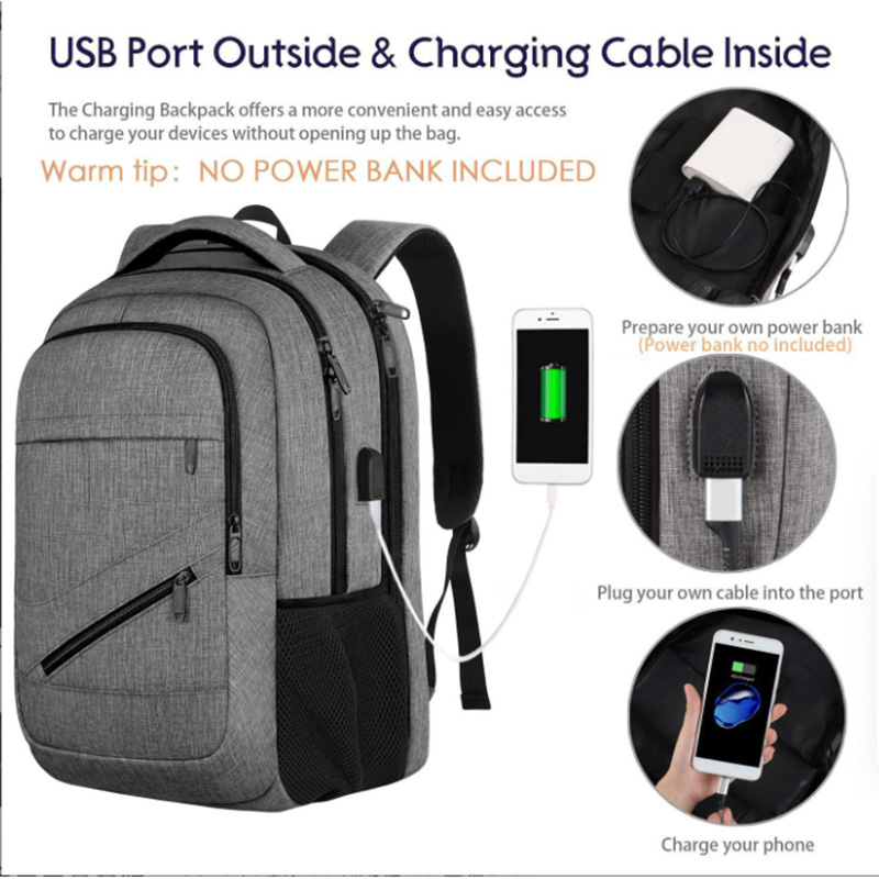 Business Travel USB Charging Laptop Backpack