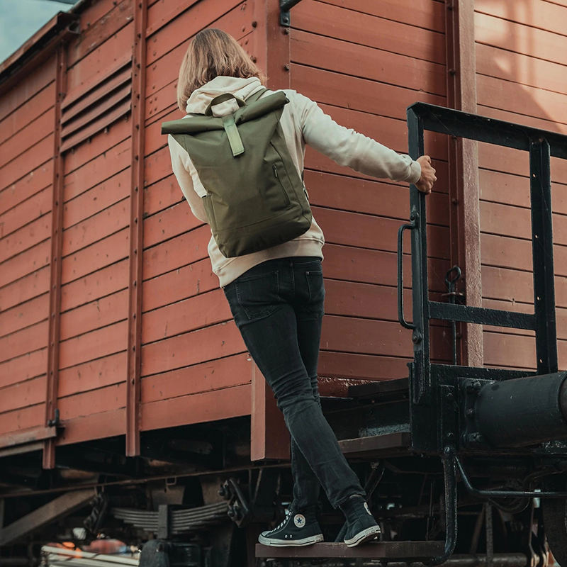 Water resistant RPET backpack